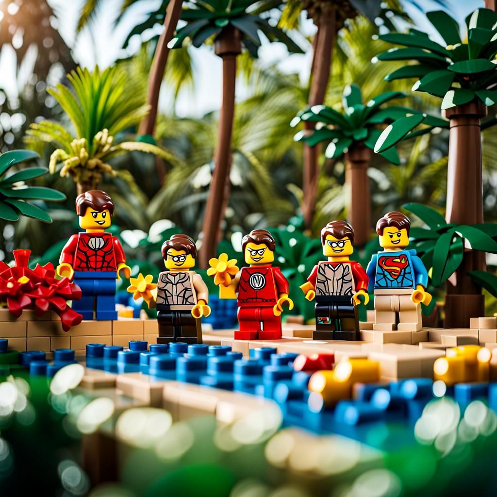 Lego Superheroes Enjoy Tropical Vacation at Resort