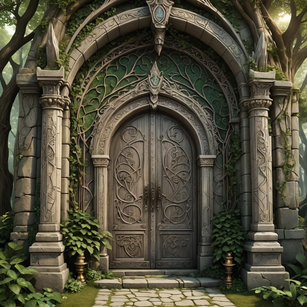 Elven Temple Entrance: A Fantasy Gateway