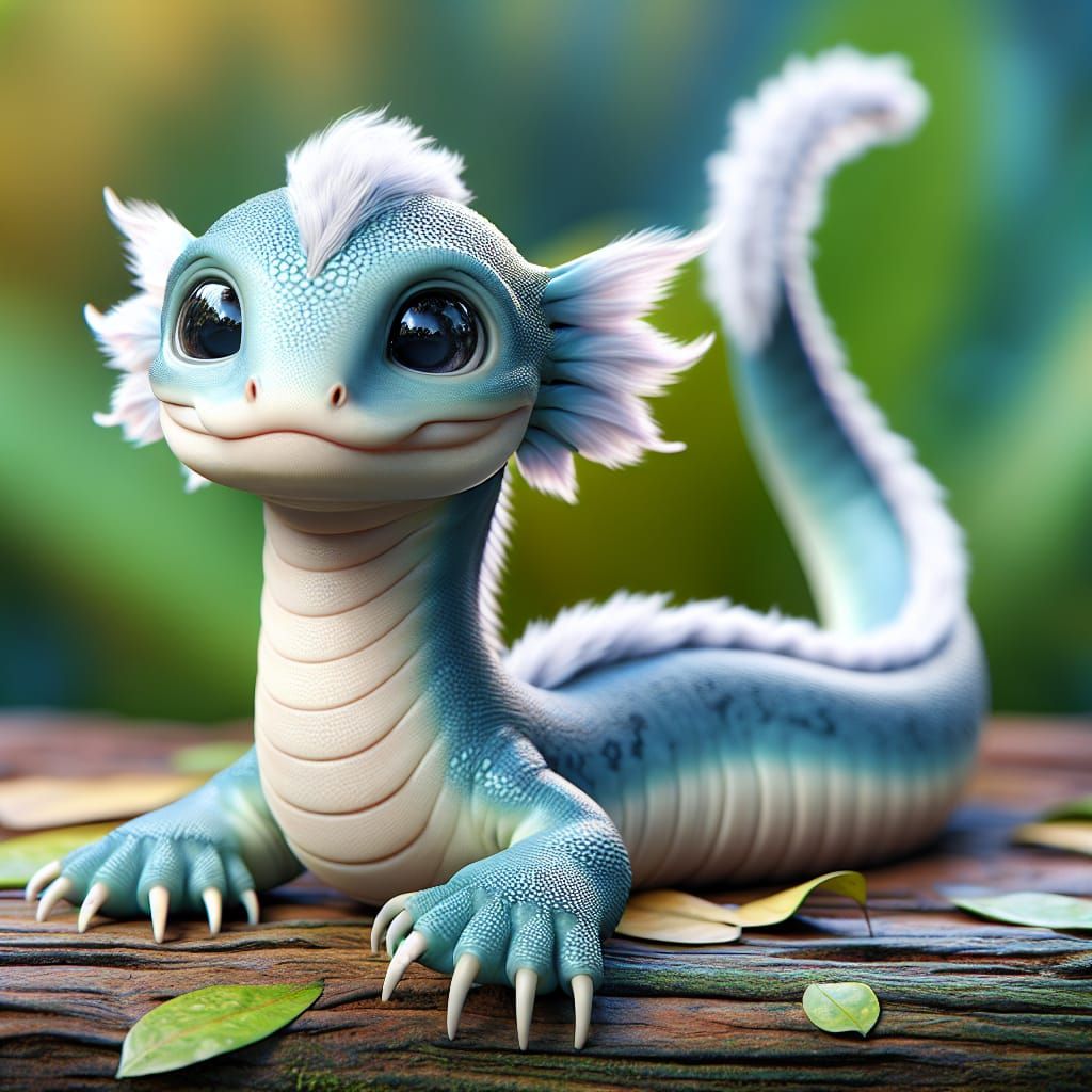 Charming Mythical Serpent in Zoological Park Setting