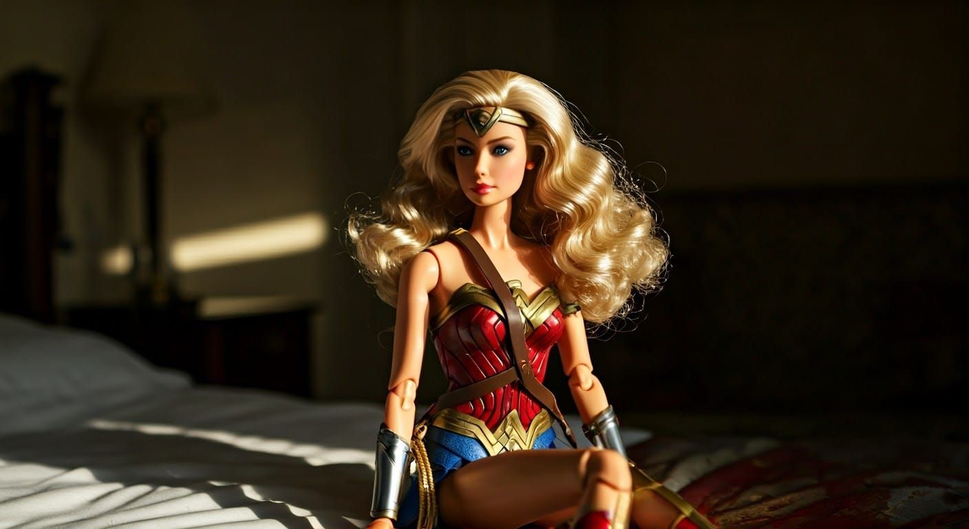 Barbie as Wonder Woman in Hotel Room, Cinematic