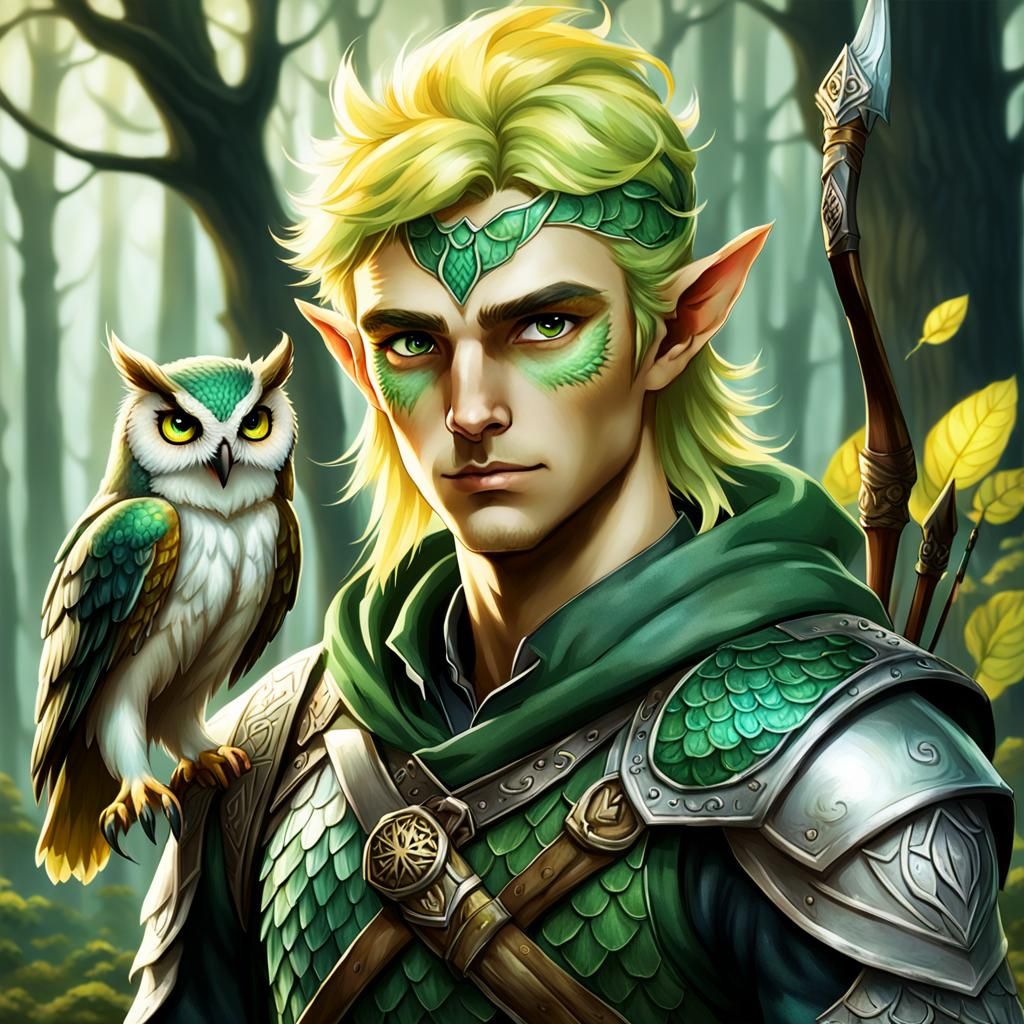 Forest Elf Archer with Owl Companion
