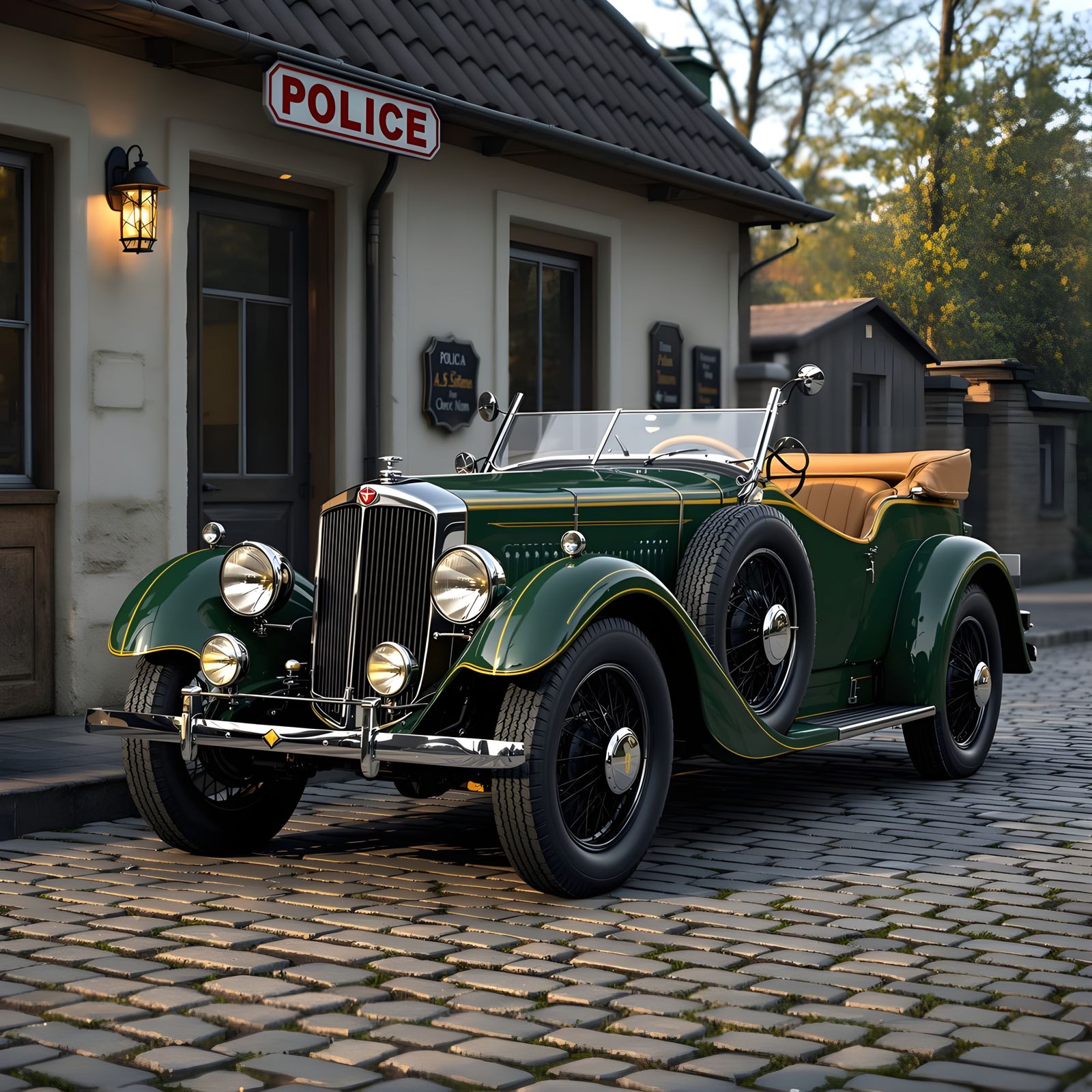 1938 Alvis 4.3 Litre in British Racing Green on Cobblestone ...