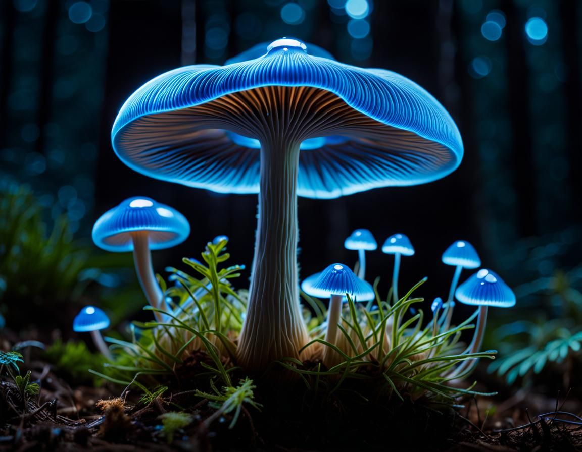 Bioluminescent Mushroom: Sci-Fi Infographic Chart