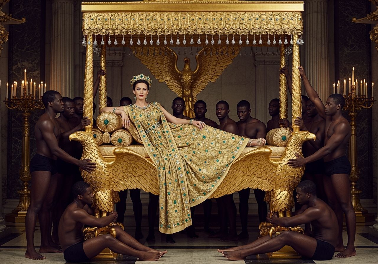 Roman Empress on Imperial Eagle Chaise Lounge