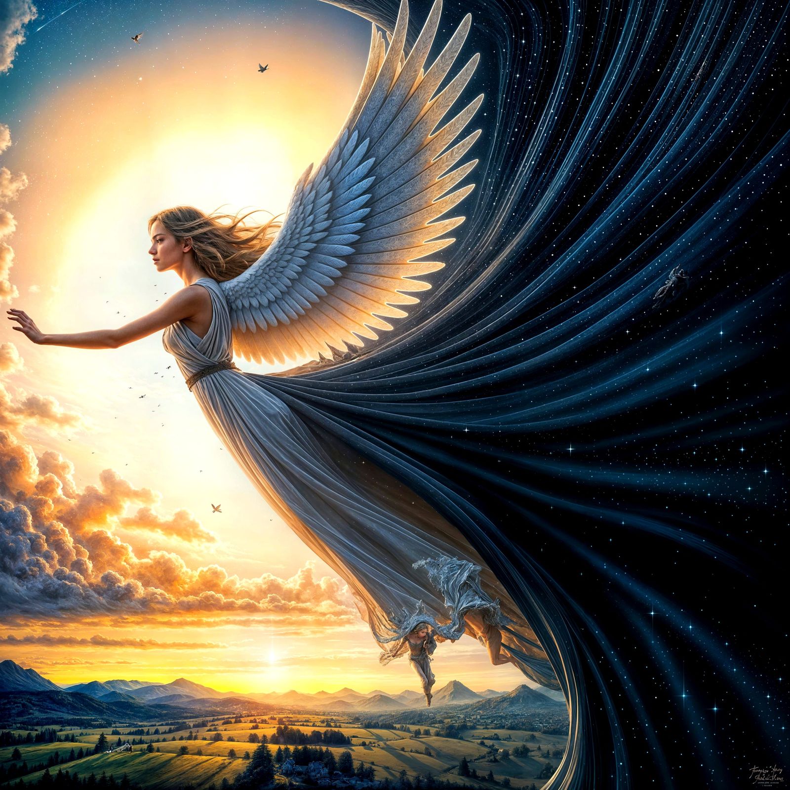 Angel of Night Pulls Starry Cloak Across Sky