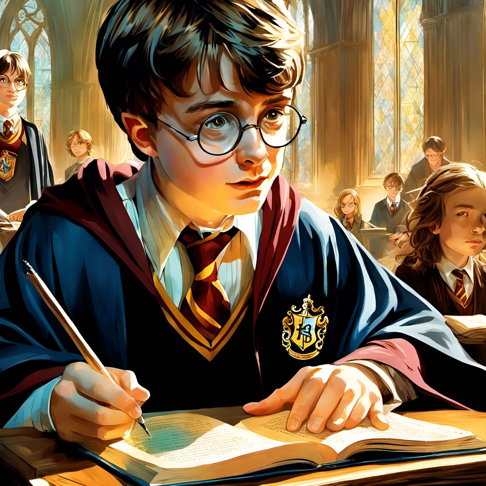 Harry Potter Spelling Test Portrait, Digital Art