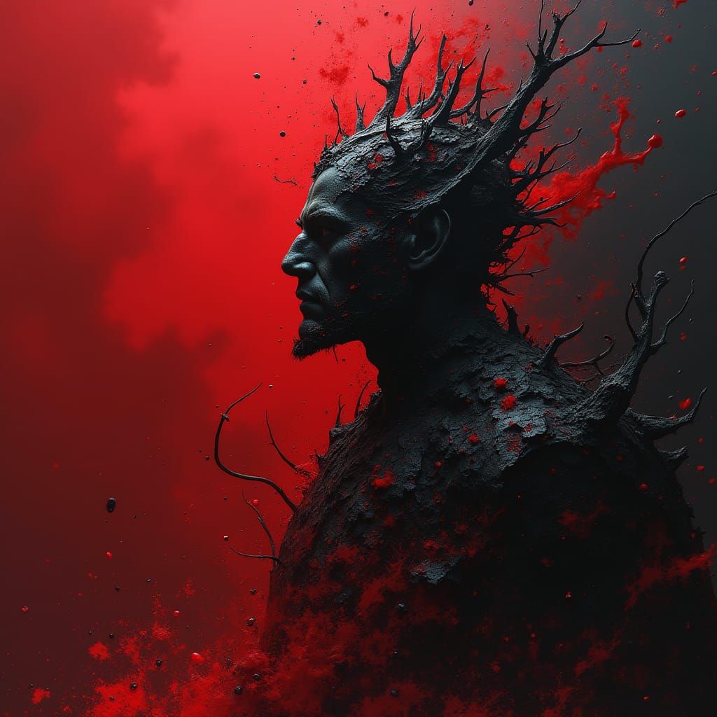 Red and Black Matte Painting in Unreal Engine 5