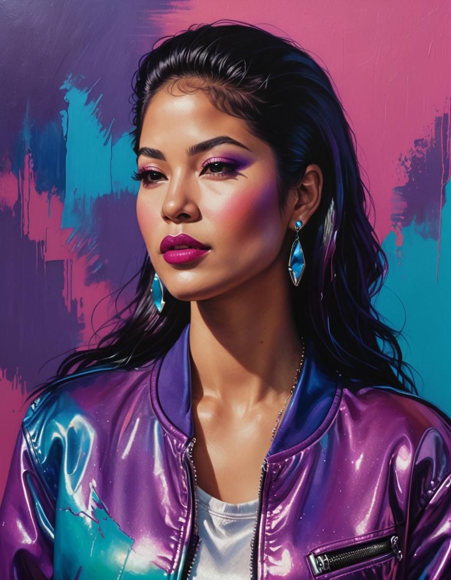 Selena Quintanilla Portrait with Bold Brushstrokes