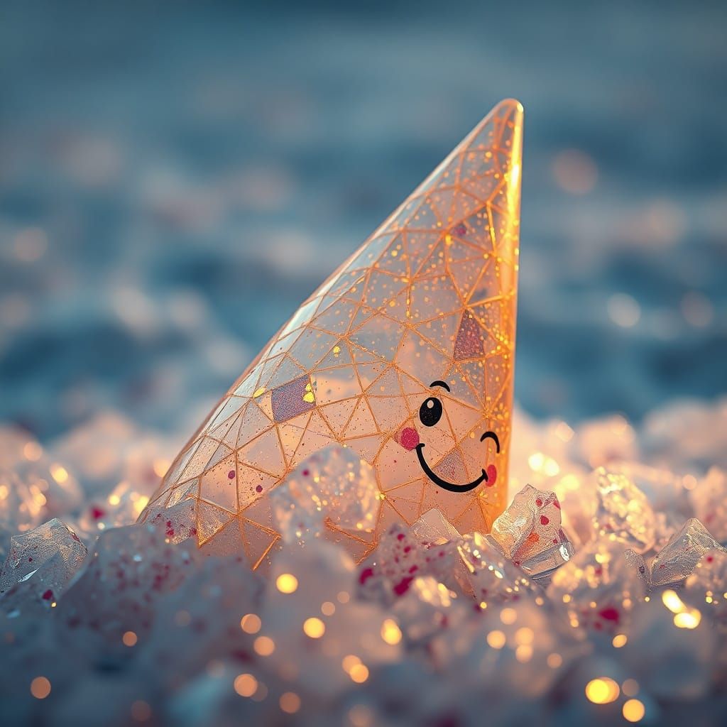 Melting Glass Cone with Golden Hour Light