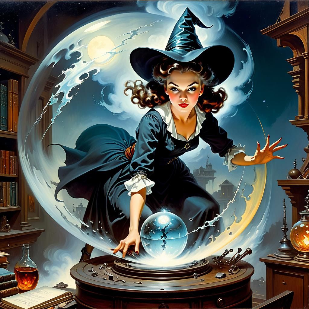 Witch Spell Magic In Smoke Sphere 🔮🪄🧡