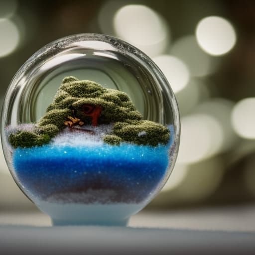Tiny Ecosystem Encapsulated in a Snowglobe
