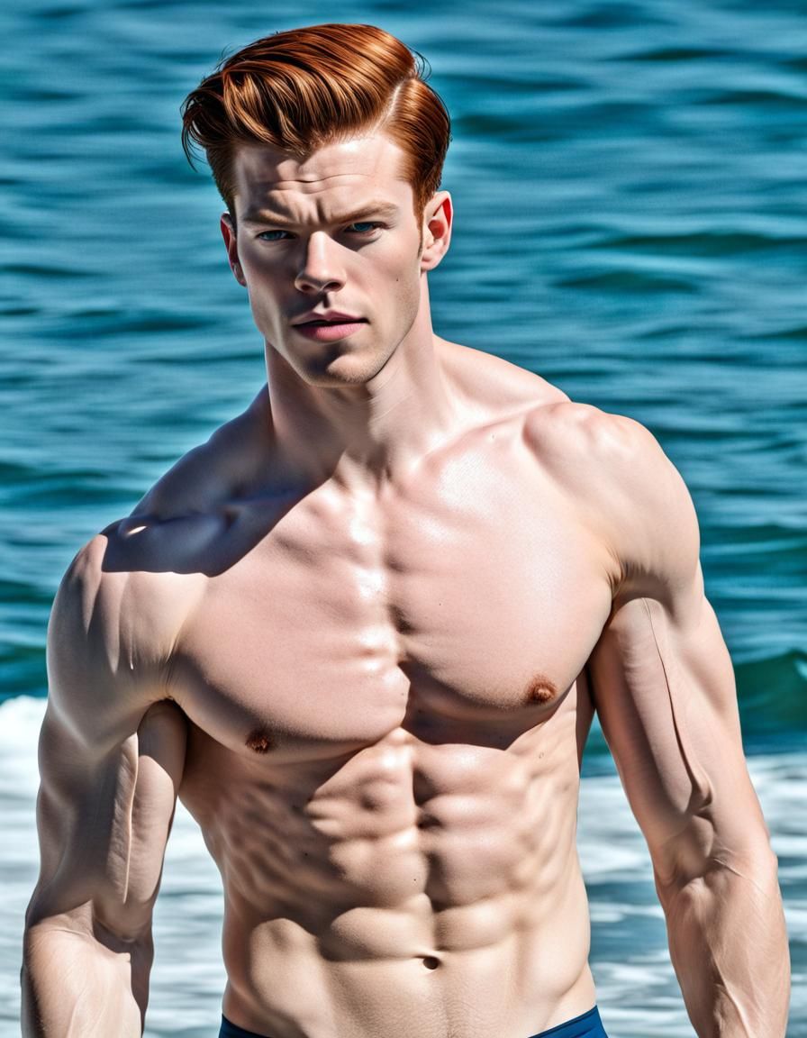 Hyper-Realistic Portrait of a Muscular Ginger Man