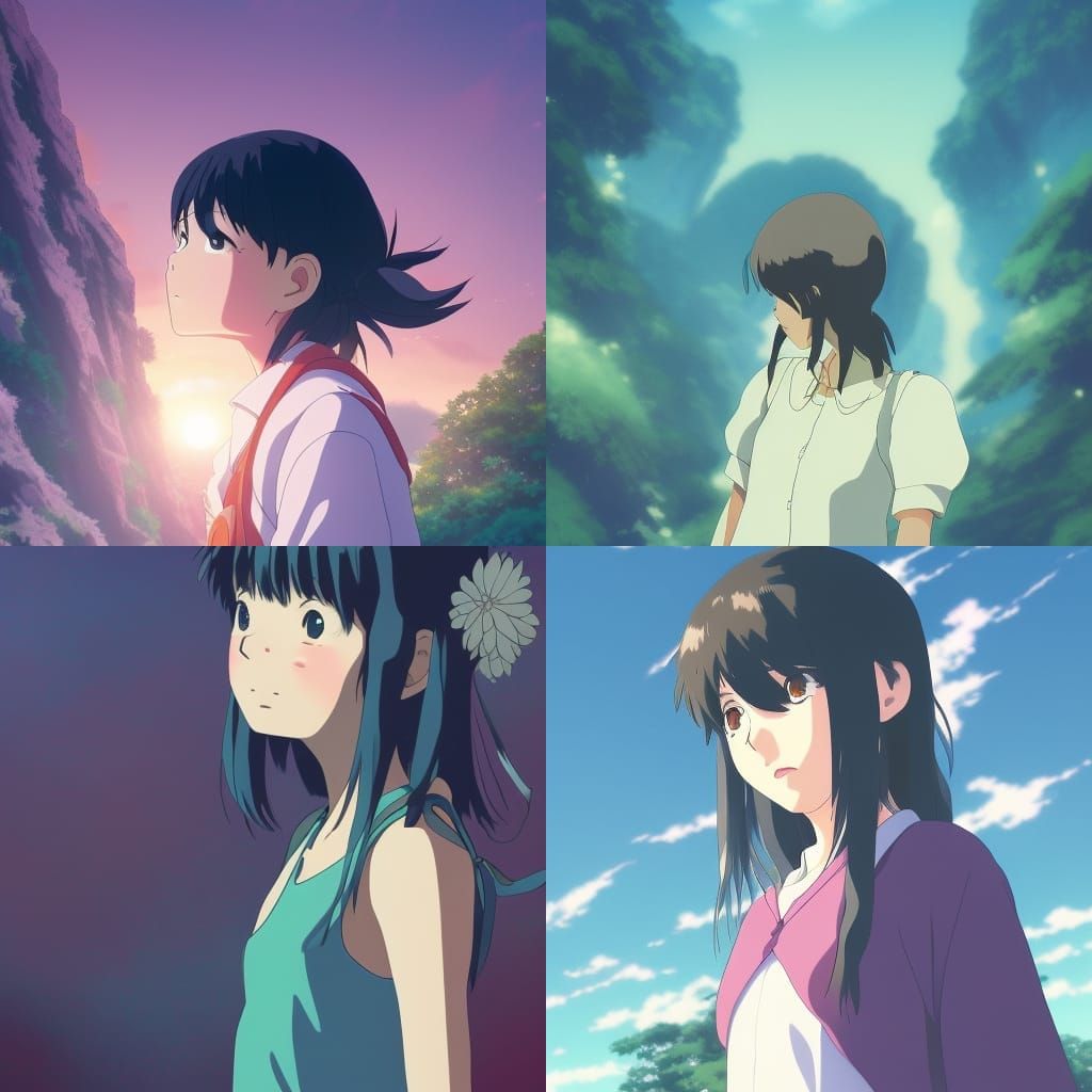 Anime Girl Profile Picture in Ghibli Style