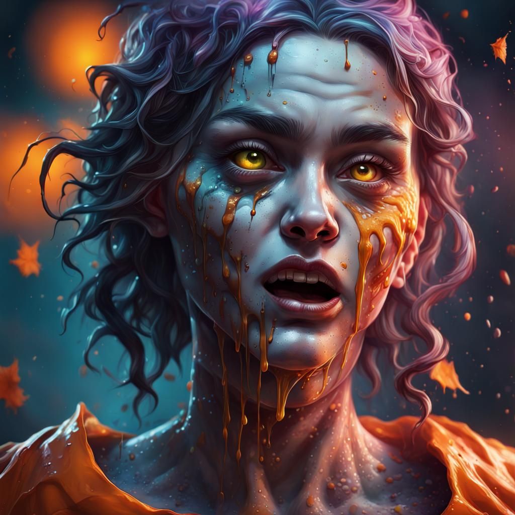 Hyperrealistic Funny Halloween Splash Art