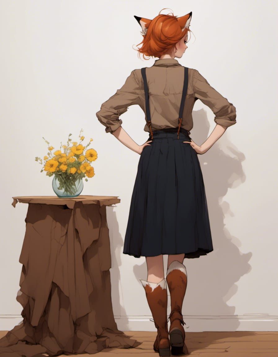 Back view of Vixen's hair cut.