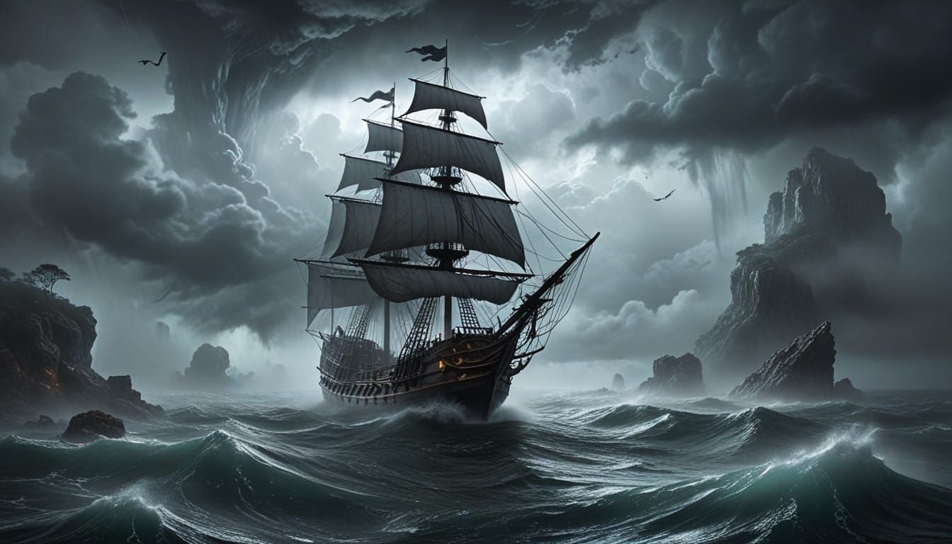 Surreal Ghost Ship Rises from the Fog