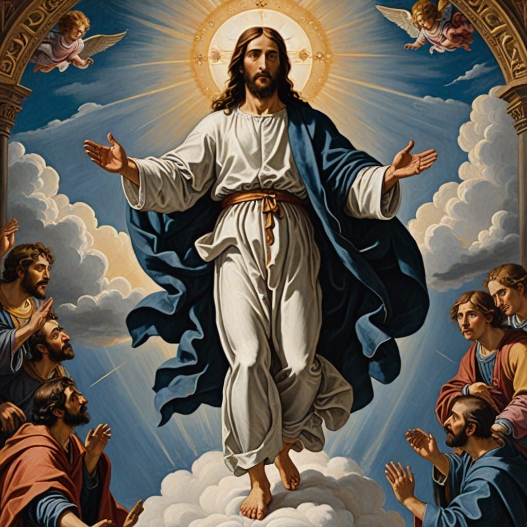Jesus Ascends to Heaven in a Radiant Renaissance Masterpiece