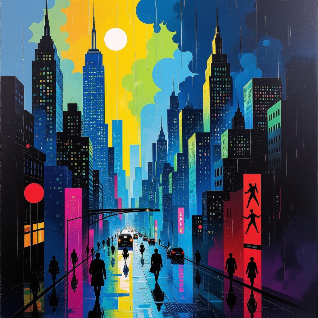 Dürer style Mathematical and cubist art technique melting in...