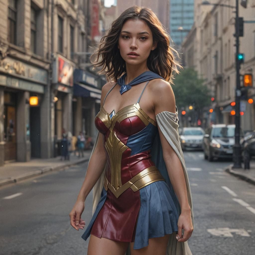 Superhero Portrait in Art Nouveau Style