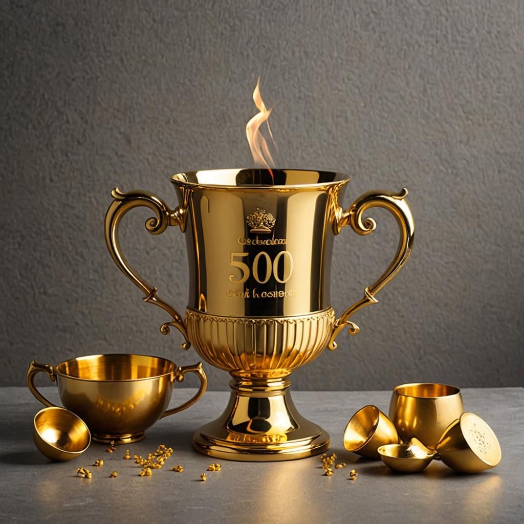 Golden Cup Symbolizing a 50K Milestone