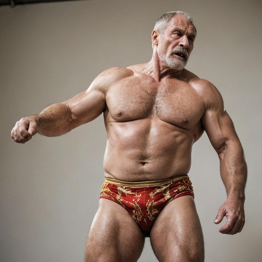 Dramatic Sports Photo of Powerful Russian Wrestler