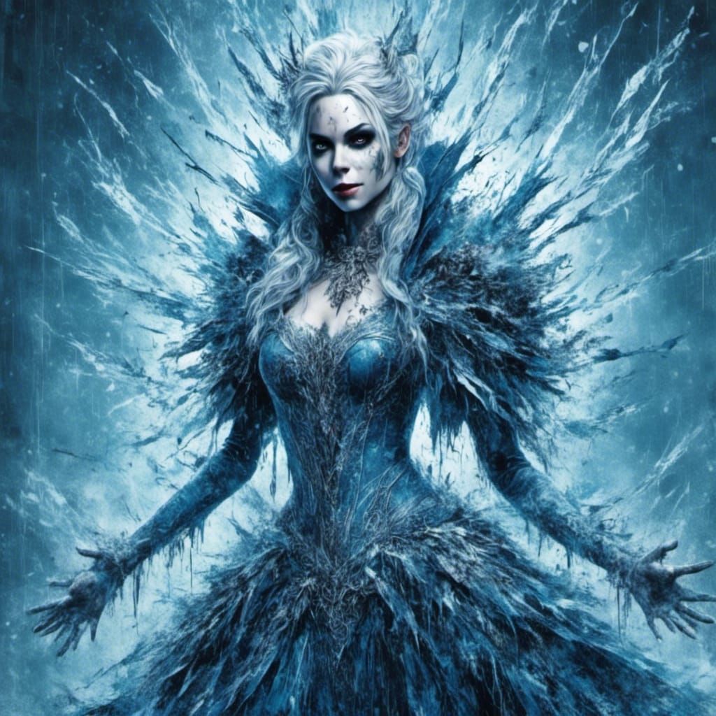 Killer Frost in Macabre Splatter Graffiti Style