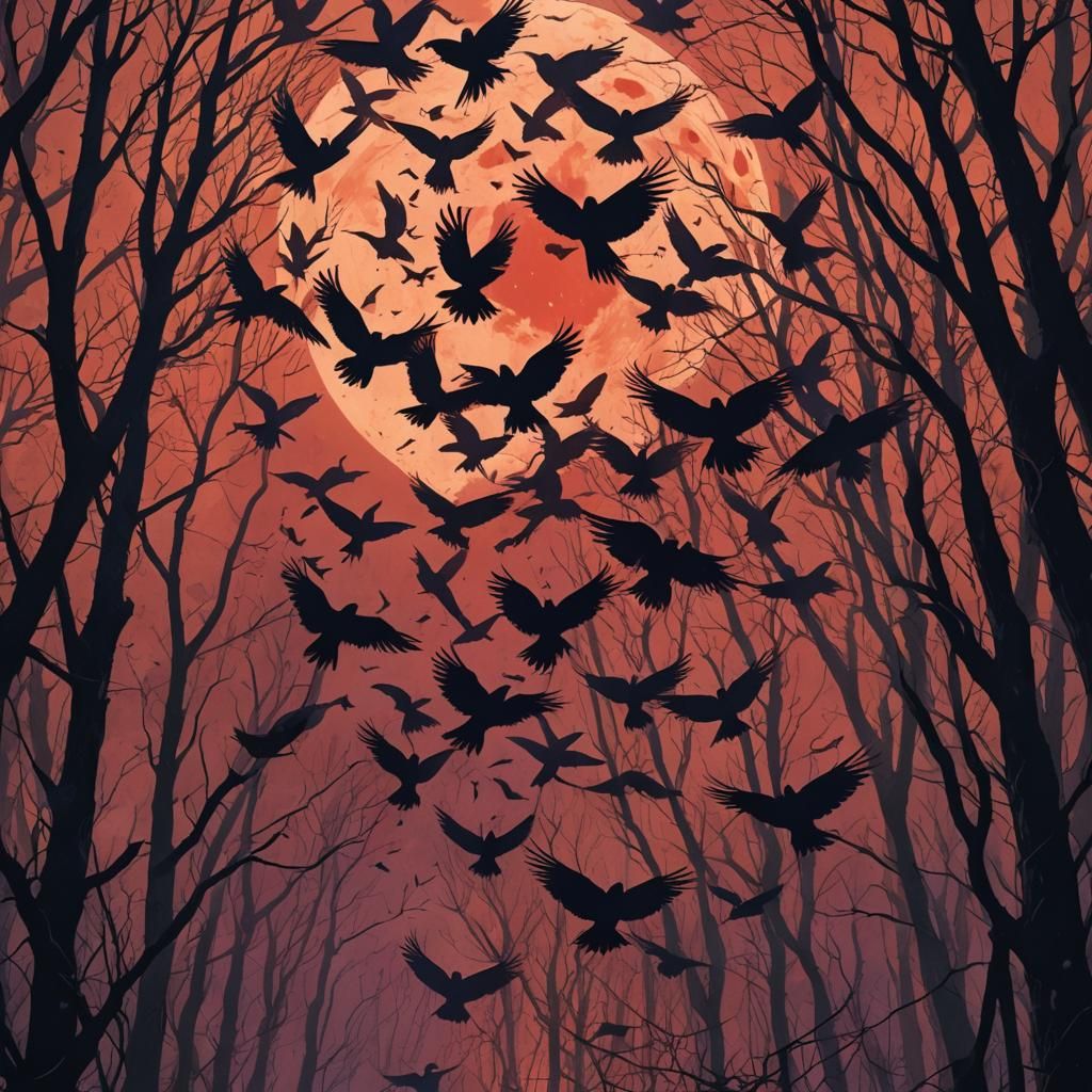 Killer Bird Horror Movie Poster in Gothic Style