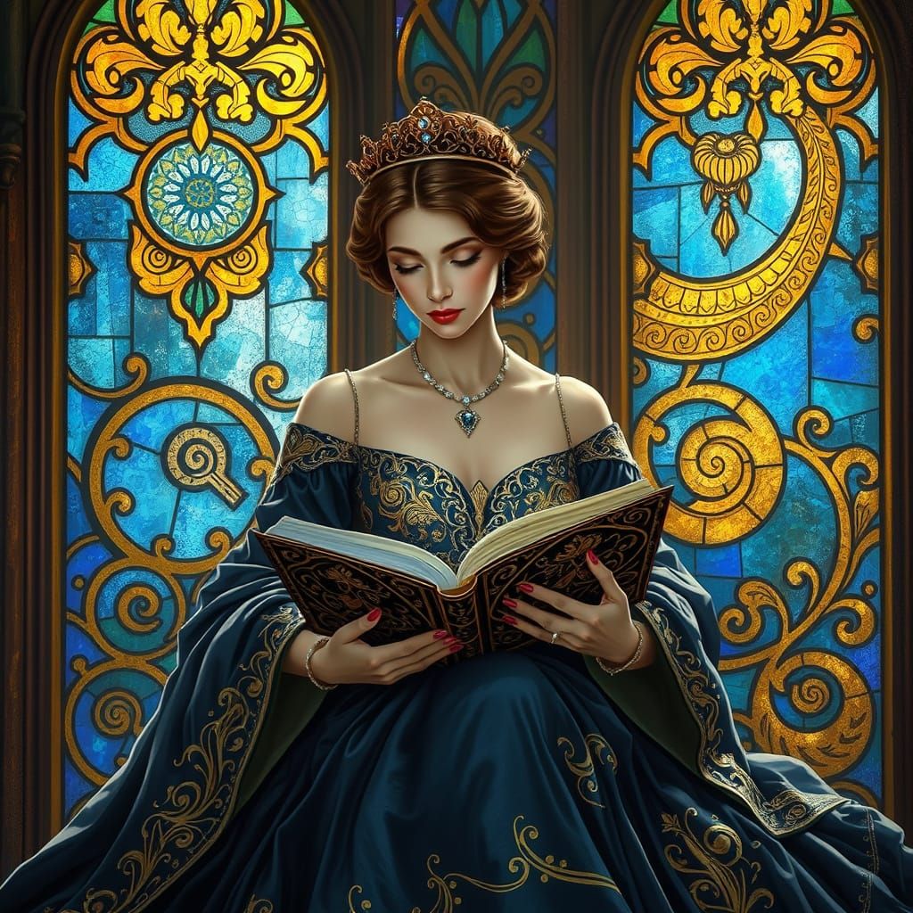 Regal Princess in Golden Light, Sacred Geometry Spirals