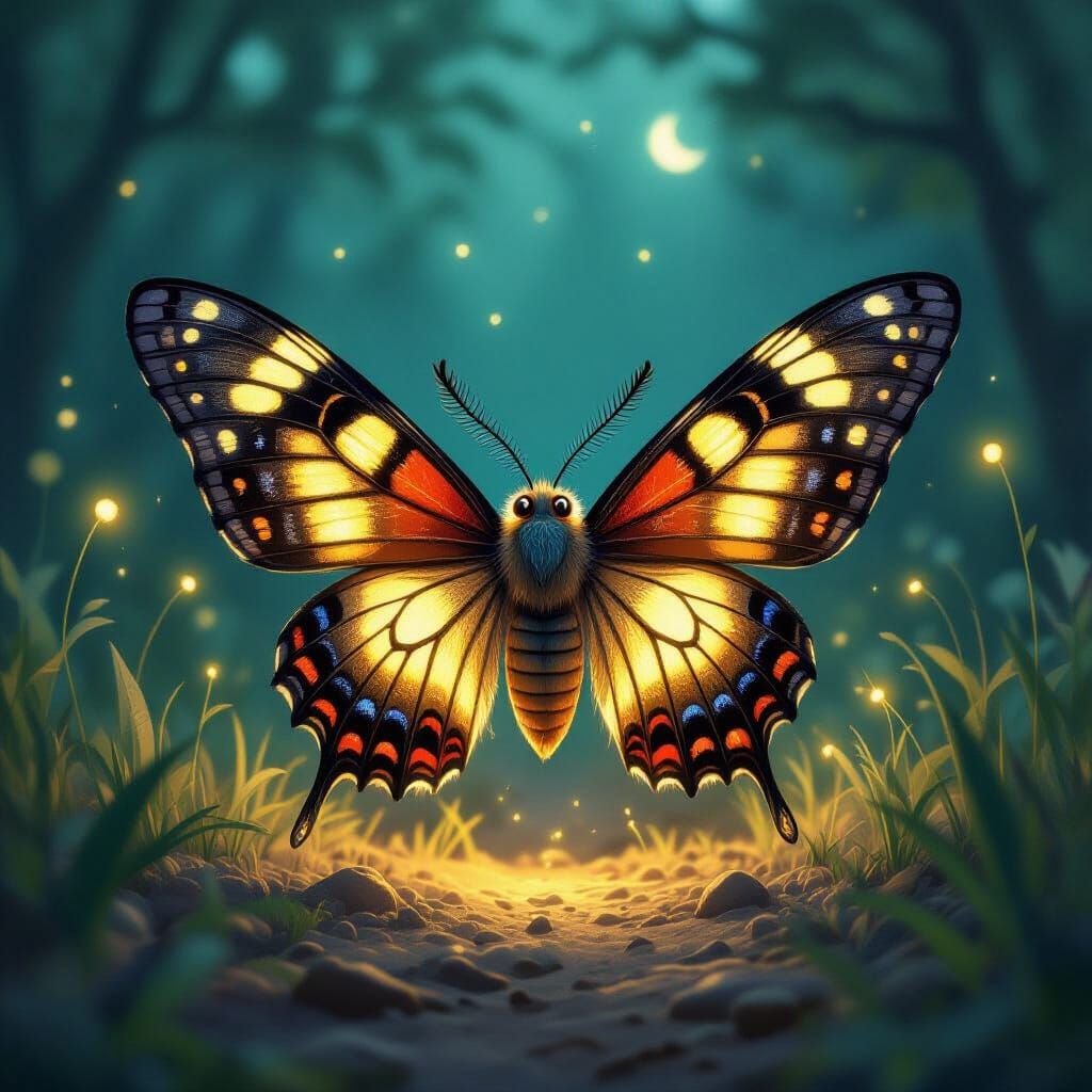 Glowing Moth Fairy of Summer Nights