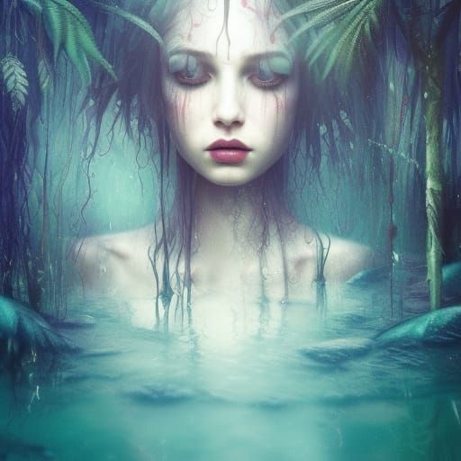 Flooded Forest: Surreal Mixed Media Fantasy