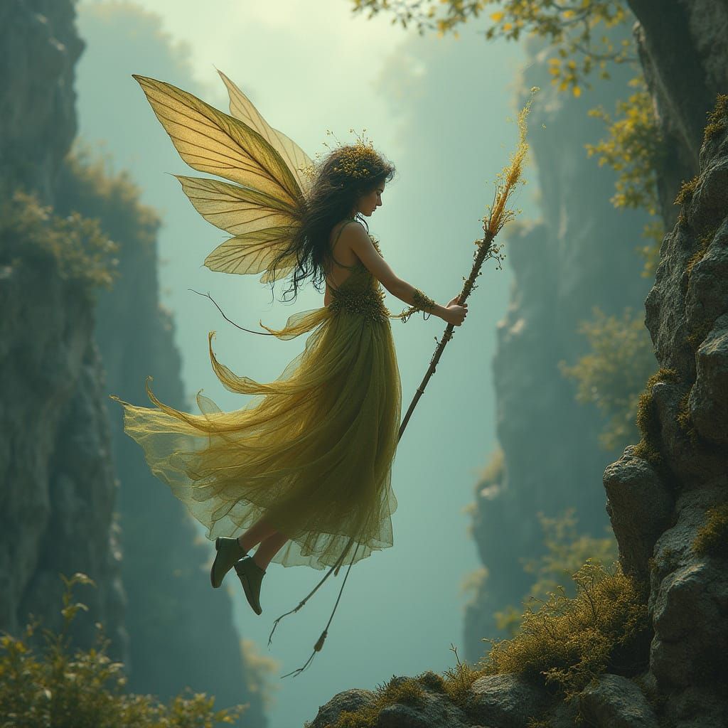 Ethereal Woman Emerges from Mountain Lake