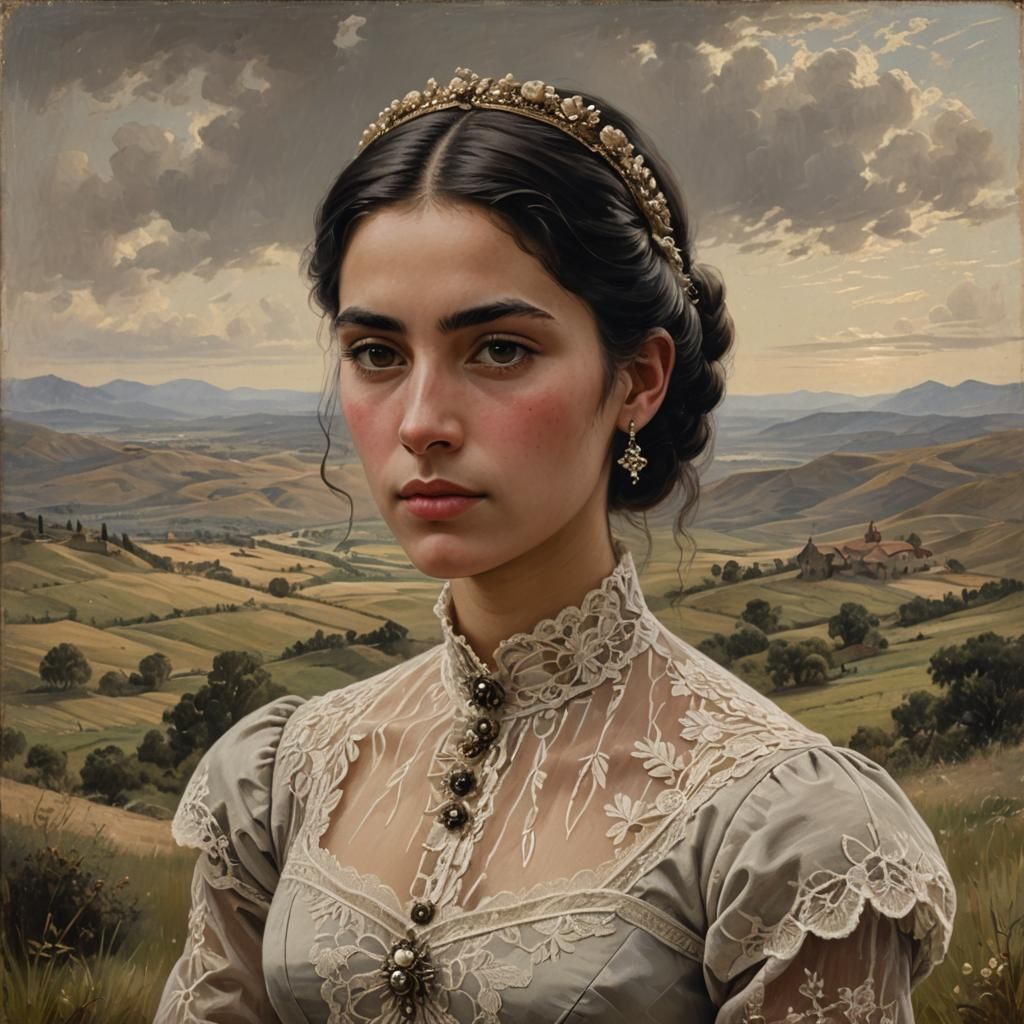 Elegant Portrait of a Woman in Realism Style