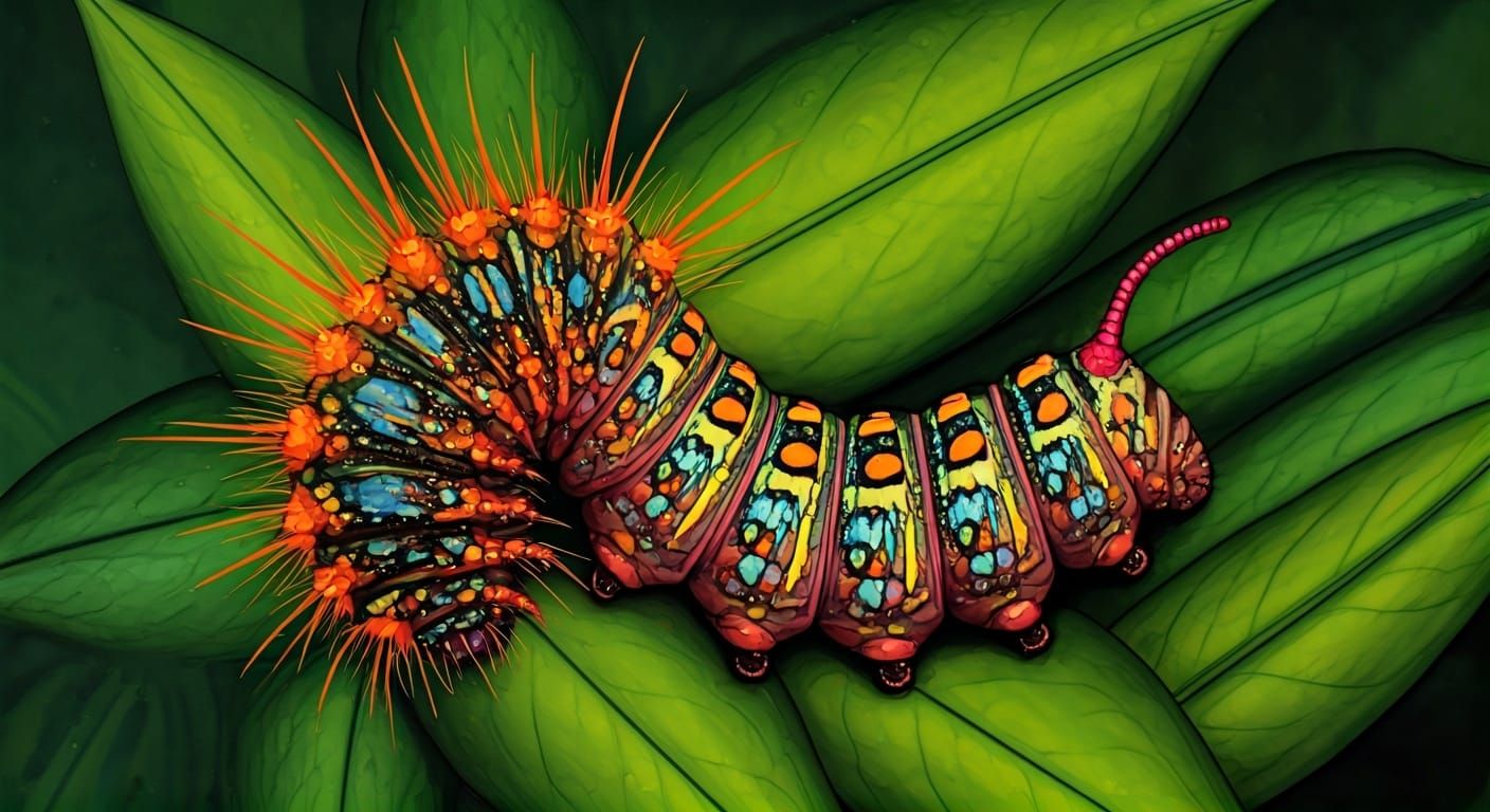 Kaleidoscopic Caterpillar's Alcohol Ink Butterfly Dream
