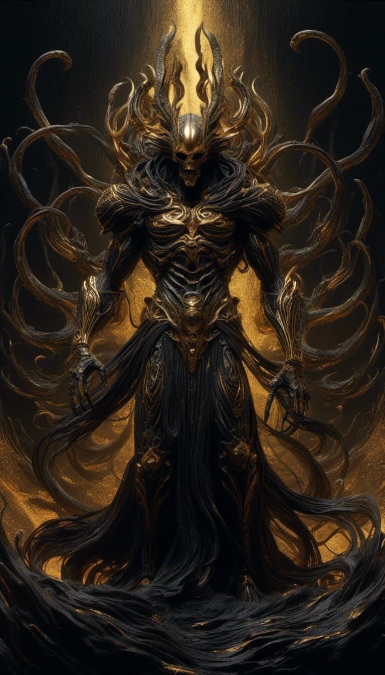 Nightmare Dream God Morpheus Painting in Grunge Style