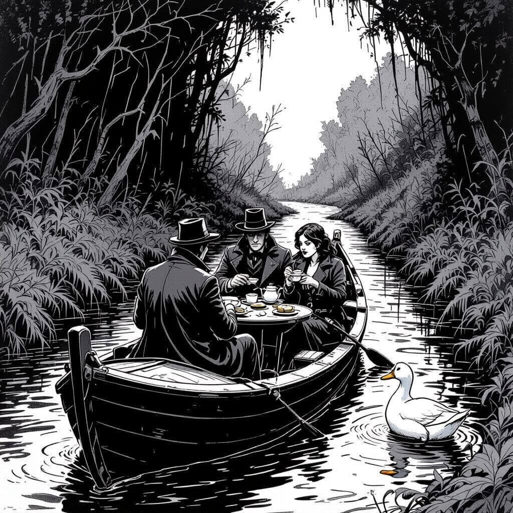 Mignola-Style Search for Moby Duck on Canal