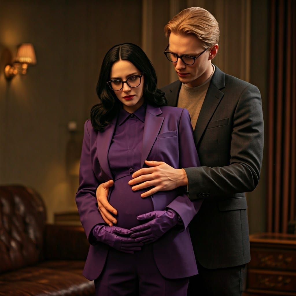 Touching Portrait of Pregnant Woman and Husband