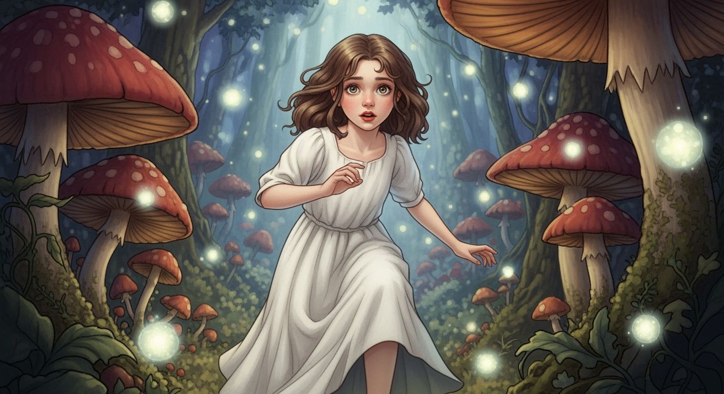 Girl in Fantasy Forest, Fairytale Style