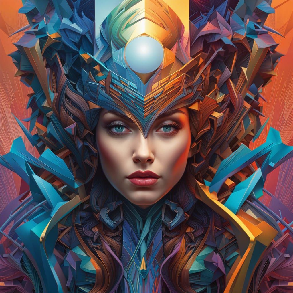 Futuristic Dystopian Portrait in Hypermodern Digital Art Sty...