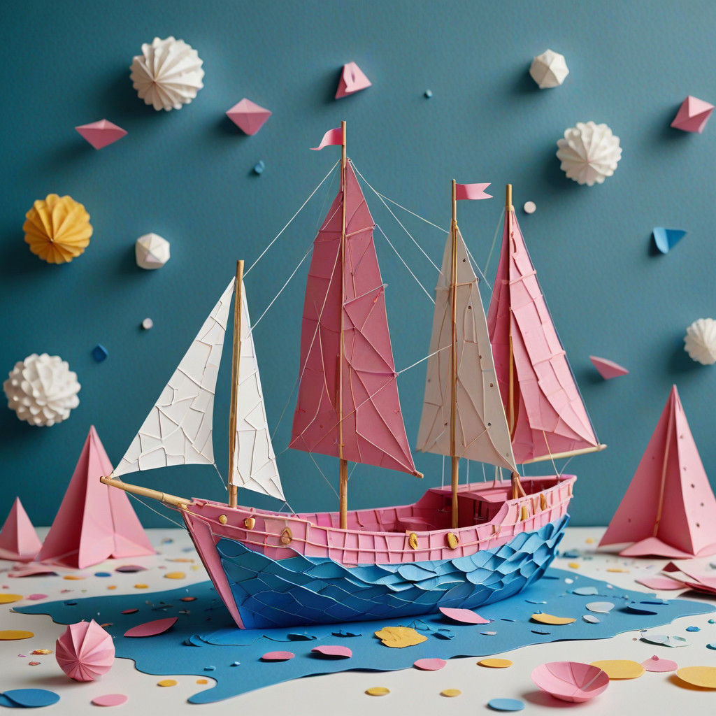 Warship Made from Cardboard and Craft Materials