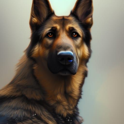 Hyperdetailed German Shepherd Portrait in 8k Resolution
