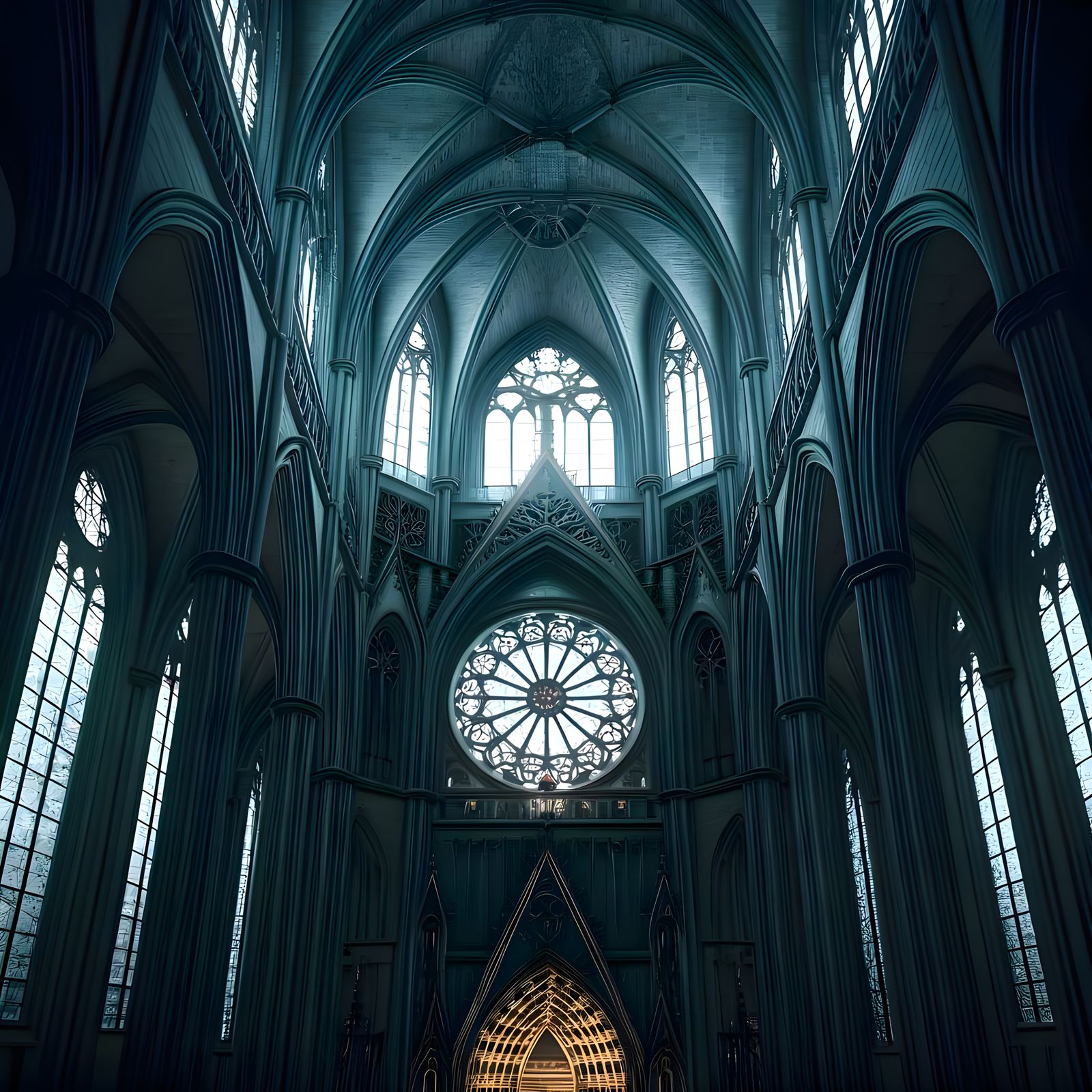 Ethereal Cologne Cathedral Reinterpretation in Celestial Got...
