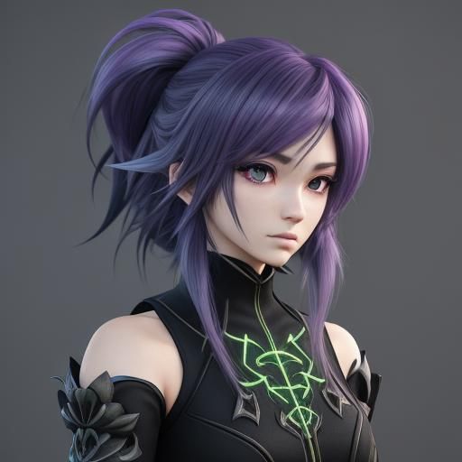 Emo Anime Duo in Fantasy Art Style