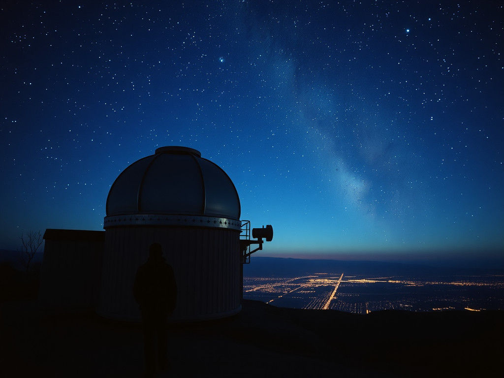 Vintage Observatory Under the Night Sky