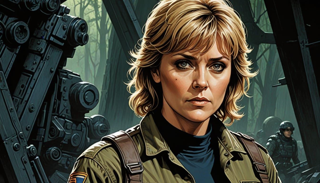 Amanda Tapping as Carter in Wrightson Comic Style