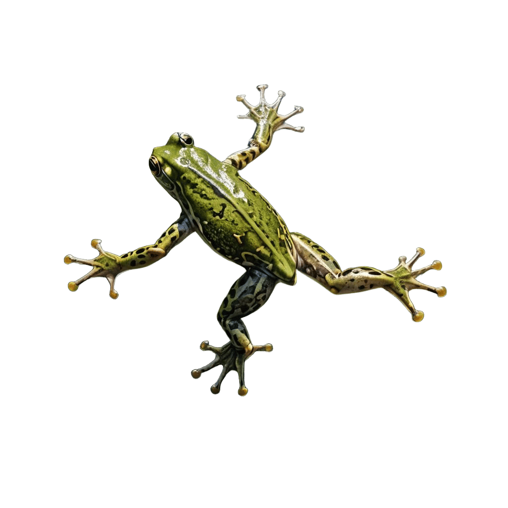 Aerial View of a Frog Swimming in Invisible Water