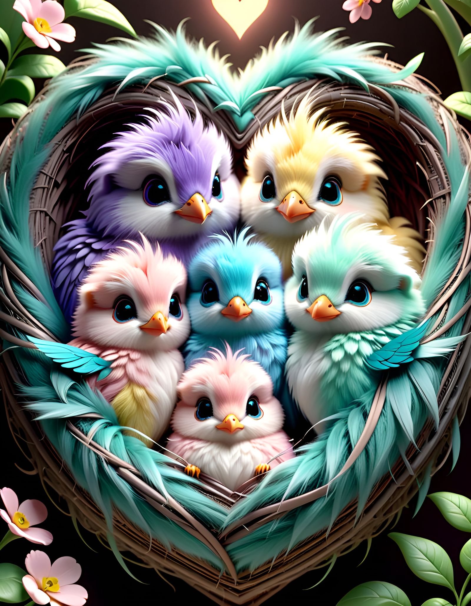 Love Bird Family Nest