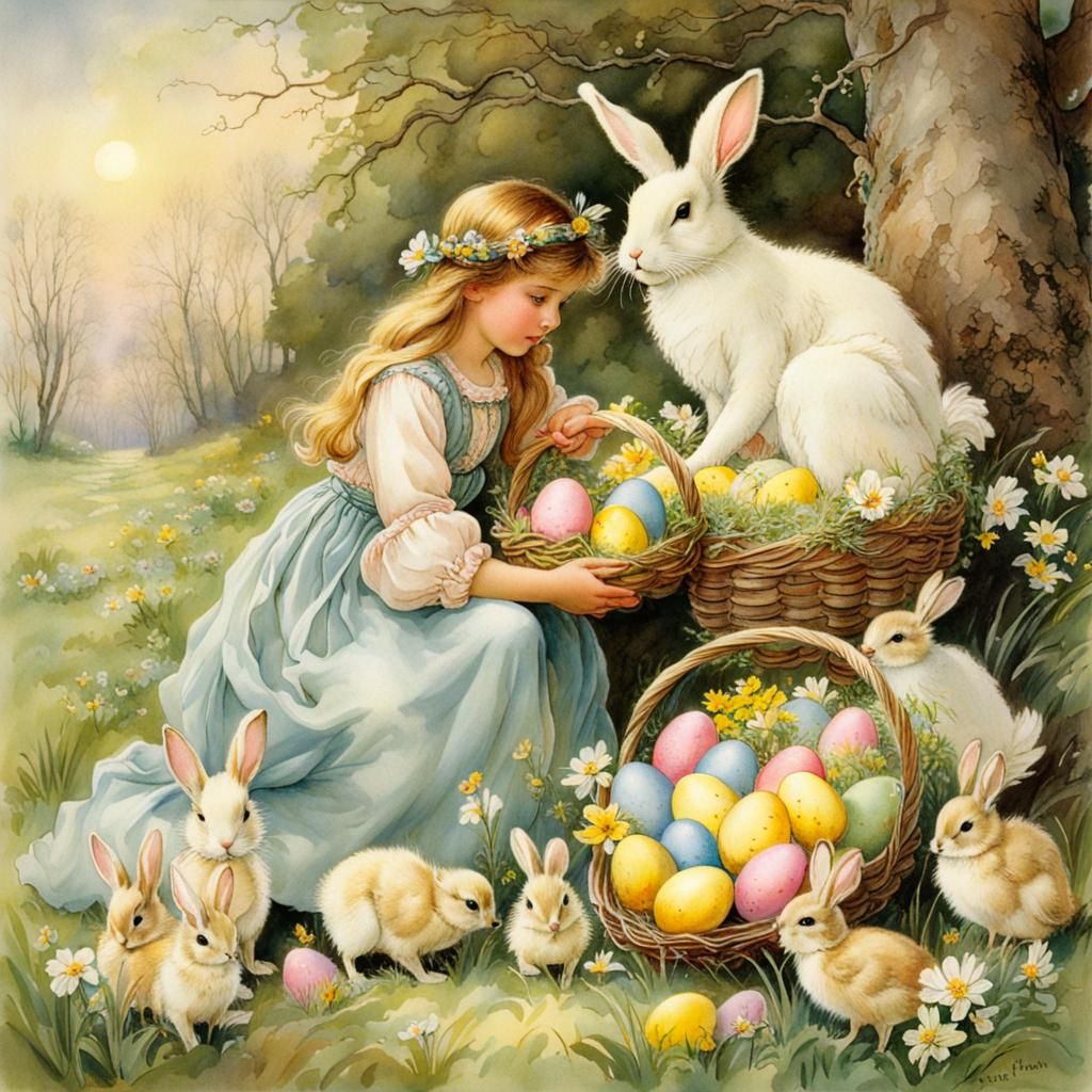 Enchanting Easter Morning Fantasy Painting