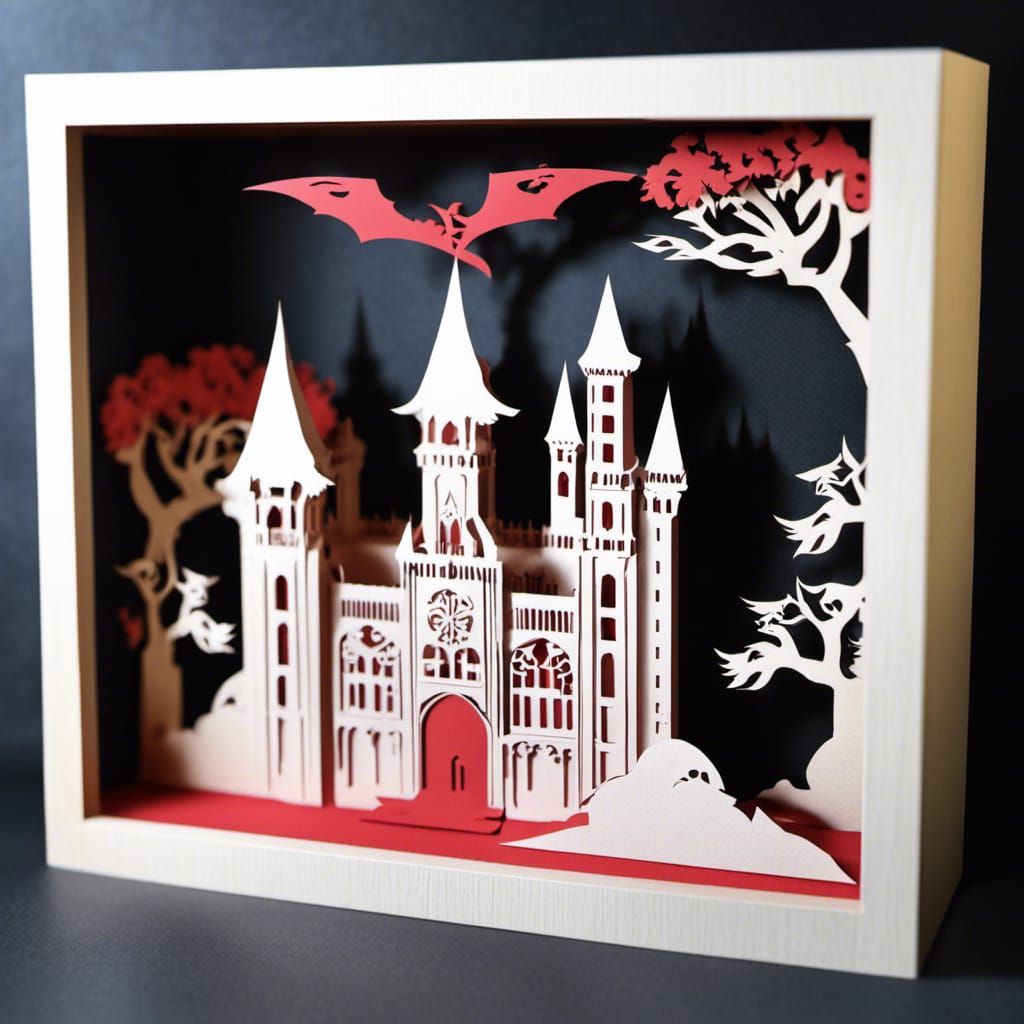 Castlevania 3D Papercut Shadow Box Art
