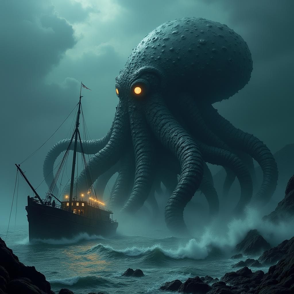 Colossal Kraken Rises From the Deep Sea