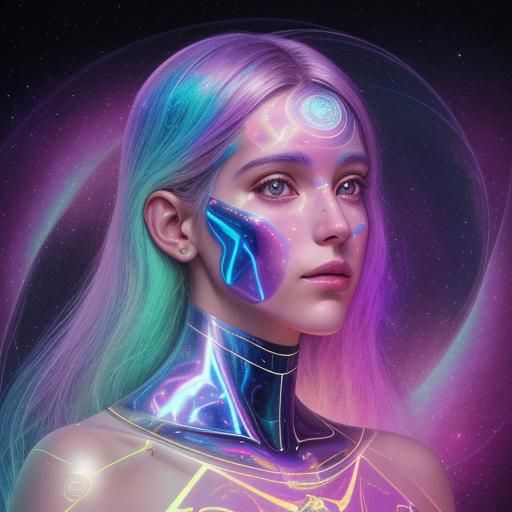 Libra: Holographic Astral Cosmic Illustration